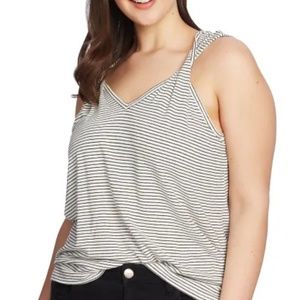 1.STATE

Twist Strap Stripe Linen Blend Tank